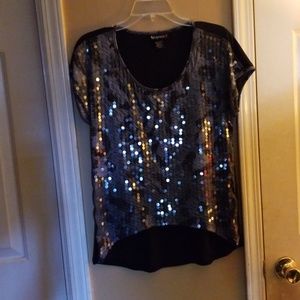 Silver Sequenced Front Ladies Top M